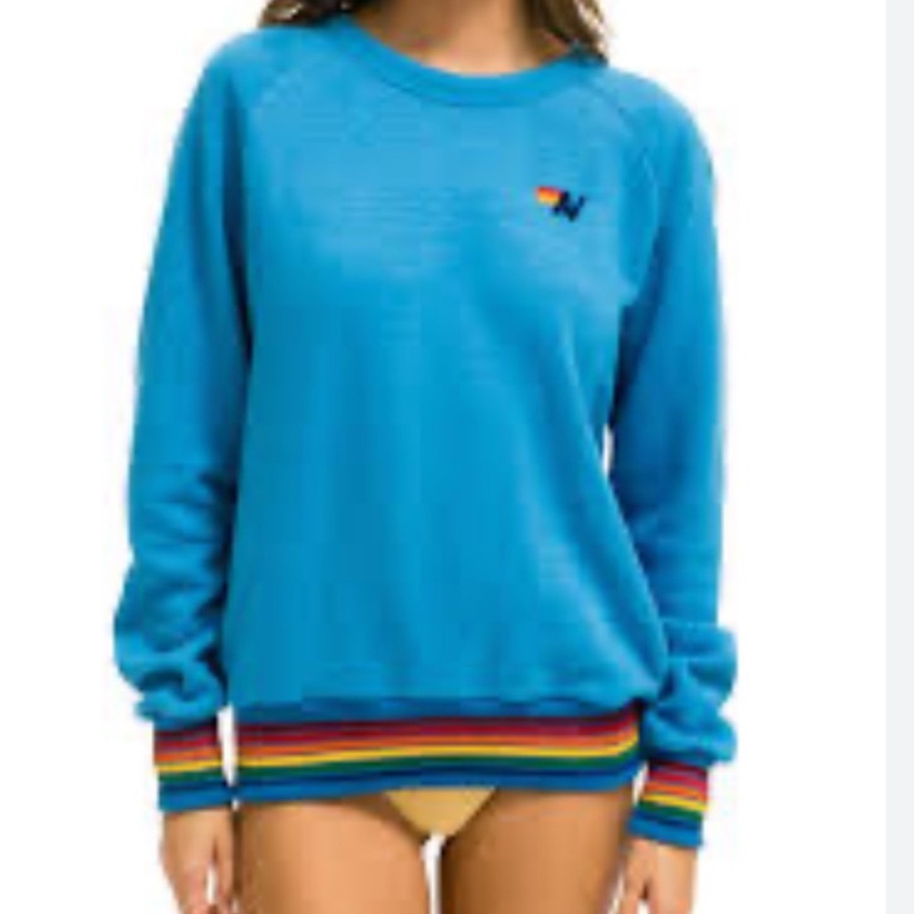 Aviator Nation- NWOT- Ocean Blue Unisex Crew-Size L